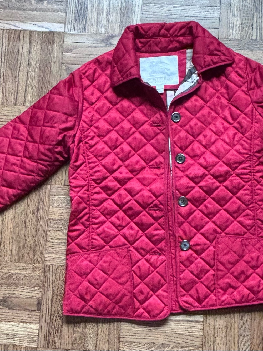 Burberry Quilted Kids Jacket in Red